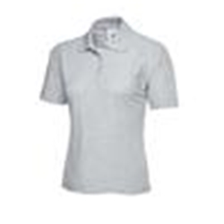 Ladies Uneek Medium Polo Shirt Printed To The Front, Back and Arm - Heather Grey