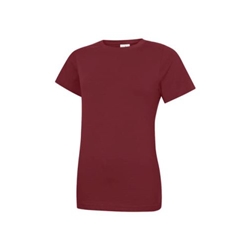 Uneek UC318 Ladies Classic Crew Neck T-Shirt Maroon 2XL