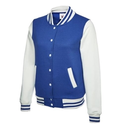 Uneek UC526 Ladies Varsity Jacket Royal/White Small
