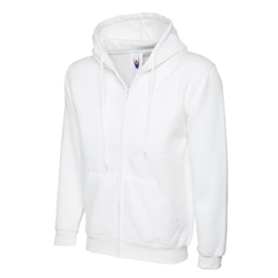Uneek UC504 Adults Classic Full Zip Hooded Sweatshirt White Xtra Small