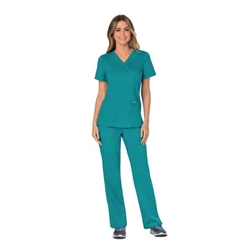 Cherokee WW610 Revolution Mock Wrap Top Teal Blue 2XL CHWW610/TEAL/2XL
