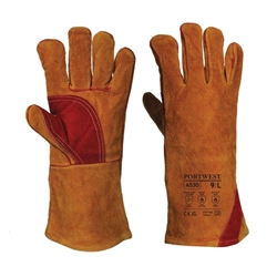 Portwest Reinforced Welding Gauntlet 3XL Brown (Pack of 6)