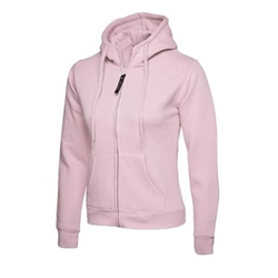 Uneek UC505 Ladies Classic Full Zip Hooded Sweatshirt Pink XL