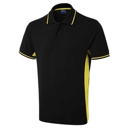 Uneek UC117 Two Tone Polo Shirt Charcoal/Black Large