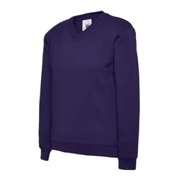 Uneek UC206 Childrens V Neck Sweatshirt Purple 3/4 Years