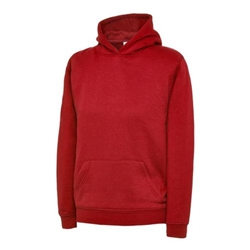 Uneek UC503 Childrens Hooded Sweatshirt Red 7/8 Years