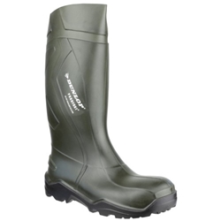 Dunlop Purofort+ Full Safety Wellington Boot Green [Size UK 3/ EU 36]