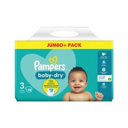 Pampers Baby Dry Taped Nappies Size 3 Jumbo (Pack of 196) C009389