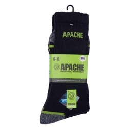 Apache Burlington Socks Black (Pack of 3)