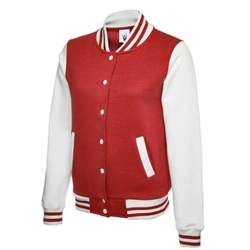 Uneek UC526 Ladies Varsity Jacket Red/White Small