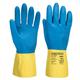 Portwest Double Dipped Latex Gauntlet L Yellow/Bl (Pack of 12)