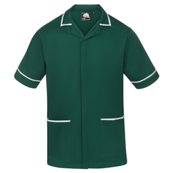 Orn 8500 Darwin Male Tunic Bottle Green with White Trim Small