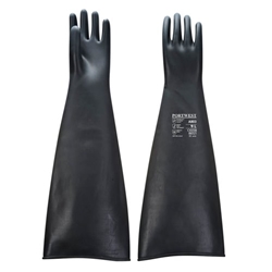 Portwest H/weight Latex Rubber Gauntlet 600mm XL Blk (Pack of 12)