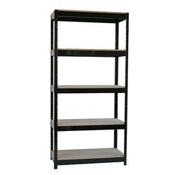 Storage Solutions Black Heavy Duty Boltless 5-Shelf Unit Ref STS834550