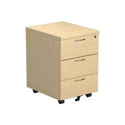 Allegro 3 Drawer Mobile Pedestal - Maple Ref TESMP3MA