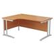 Mezzo Cantilever Plus 1800 Crescent Cantilever Left Hand Workstation - Beech Top White Legs Ref OEV1812CWSLCBWBE