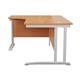Mezzo Cantilever Plus 1800 Crescent Cantilever Left Hand Workstation - Beech Top White Legs Ref OEV1812CWSLCBWBE