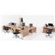 One Cantilever Plus 1600 Crescent Cantilever Left Hand Workstation - Light Walnut Top White Legs Ref OEV1612CWSLCBWLW