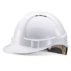 BBrand Wheel Ratchet Vented Safety Helmet White Ref BBVSHRHW