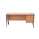 Allegro 18 Rectangular Desk With 3 Drawer Unit 1532 x 746 - Beech Ref STB15RECDRW3BE