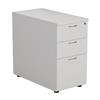 Essentials Desk High 3 Drawer Pedestal 800 Deep White Ref TESDHP3/800WH