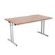 Rectangular Folding Table 1800 x 800 - Beech Top and Silver Legs Ref OFT1880SVBE