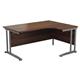 Mezzo Cantilever Plus 1600 Crescent Cantilever Right Hand Workstation - Dark Walnut Top Silver Legs Ref OEV1612CWSRCBDW