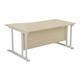 Mezzo Cantilever Plus 1600 Right Hand Wave Cantilever Workstation - Maple Top White Legs Ref OEV1610WVRCLWHMA