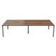Vivace 4 Person Bench Desk 1600 x 800 - Dark Walnut Top and Silver Legs Ref CB1680CODWSV/4P