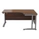 Mezzo Cantilever Plus 1600 Crescent Cantilever Right Hand Workstation - Dark Walnut Top Silver Legs Ref OEV1612CWSRCBDW