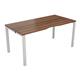 Vivace 1 Person Bench Desk 1600 x 800 - Dark Walnut Top and White Legs Ref CB1680CODWWH/1P