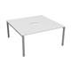 Vivace 2 Person Bench Desk 1200 x 800 - White Top and Silver Legs Ref CB1280COWHSV/2P