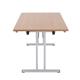 Rectangular Folding Table 1800 x 800 - Beech Top and Silver Legs Ref OFT1880SVBE