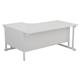 Mezzo Cantilever Plus 1800 Crescent Cantilever Right Hand Workstation - White Top White Legs Ref OEV1812CWSRCBWW