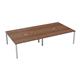 Vivace 4 Person Bench Desk 1600 x 800 - Dark Walnut Top and White Legs Ref CB1680CODWWH/4P