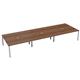 Vivace 6 Person Bench Desk 1600 x 800 - Dark Walnut Top and White Legs Ref CB1680CODWWH/6P