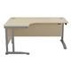 Mezzo Cantilever Plus 1800 Crescent Cantilever Left Hand Workstation - Maple Top Silver Legs Ref OEV1812CWSLCBMA