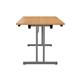 Rectangular Folding Table 1800 x 800 - Beech Top and Silver Legs Ref OFT1880SVBE