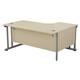 Mezzo Cantilever Plus 1800 Crescent Cantilever Left Hand Workstation - Maple Top Silver Legs Ref OEV1812CWSLCBMA