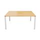 Vivace 2 Person Bench Desk 1200 x 800 - Beech Top and White Legs Ref CB1280COBEWH/2P