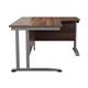 Mezzo Cantilever Plus 1600 Crescent Cantilever Right Hand Workstation - Dark Walnut Top Silver Legs Ref OEV1612CWSRCBDW