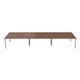 Vivace 6 Person Bench Desk 1600 x 800 - Dark Walnut Top and White Legs Ref CB1680CODWWH/6P