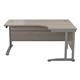 Mezzo Cantilever Plus 1800 Crescent Cantilever Right Hand Workstation - Grey Oak Top Silver Legs Ref OEV1812CWSRCBGO