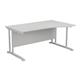 Mezzo Cantilever Plus 1600 Right Hand Wave Cantilever Workstation - White Top White Legs Ref OEV1610WVRCLWHWH
