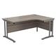 Mezzo Cantilever Plus 1800 Crescent Cantilever Right Hand Workstation - Grey Oak Top Silver Legs Ref OEV1812CWSRCBGO