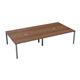 Vivace 4 Person Bench Desk 1600 x 800 - Dark Walnut Top and Silver Legs Ref CB1680CODWSV/4P