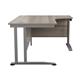 Mezzo Cantilever Plus 1800 Crescent Cantilever Right Hand Workstation - Grey Oak Top Silver Legs Ref OEV1812CWSRCBGO