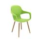Ariel 2 Wooden Round Leg Chair Green Ref CH2508GR