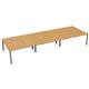 Vivace 6 Person Bench Desk 1600 x 800 - Beech Top and Silver Legs Ref CB1680COBESV/6P