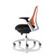 Flex Task Operator Chair White Frame Black Fabric Back With Orange Back With Arms Ref OP000062